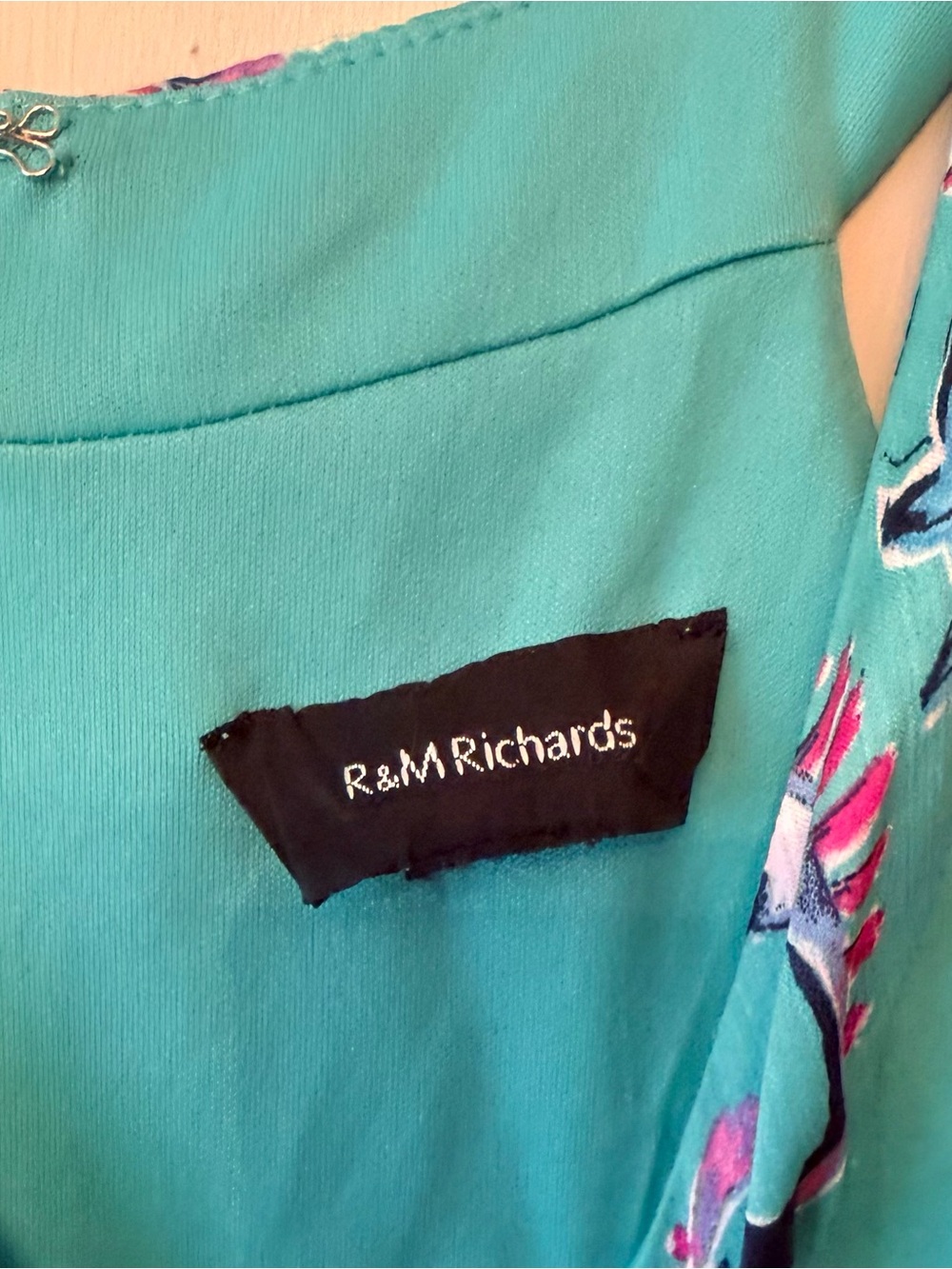 Turquoise Floral Halter Maxi Dress - Plus - Picture 3 of 4